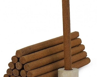 Varitas de incienso de estiércol de vaca natural, Panchgavya Dhoop hecho a mano, Pooja Meditación