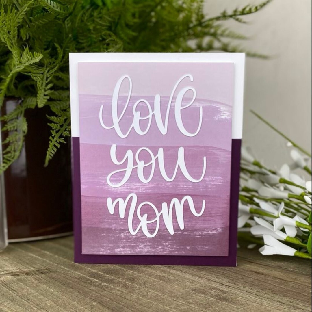 Mother's Day Card Kit in Purple, Says Love You Mom - Etsy