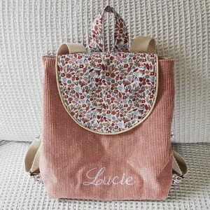 Sac d'école | Velours rose