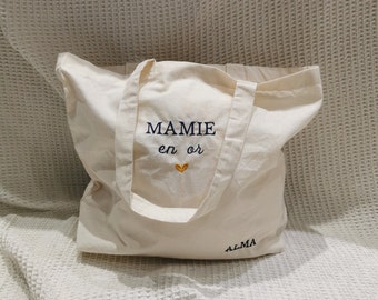 Tote Bag "MAMIE en or"