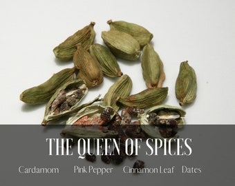 The Queen of Spices Perfume Oil - Cardamom, Pink Pepper, Cinnamon Leaf, Dates - 1 ml/5 ml