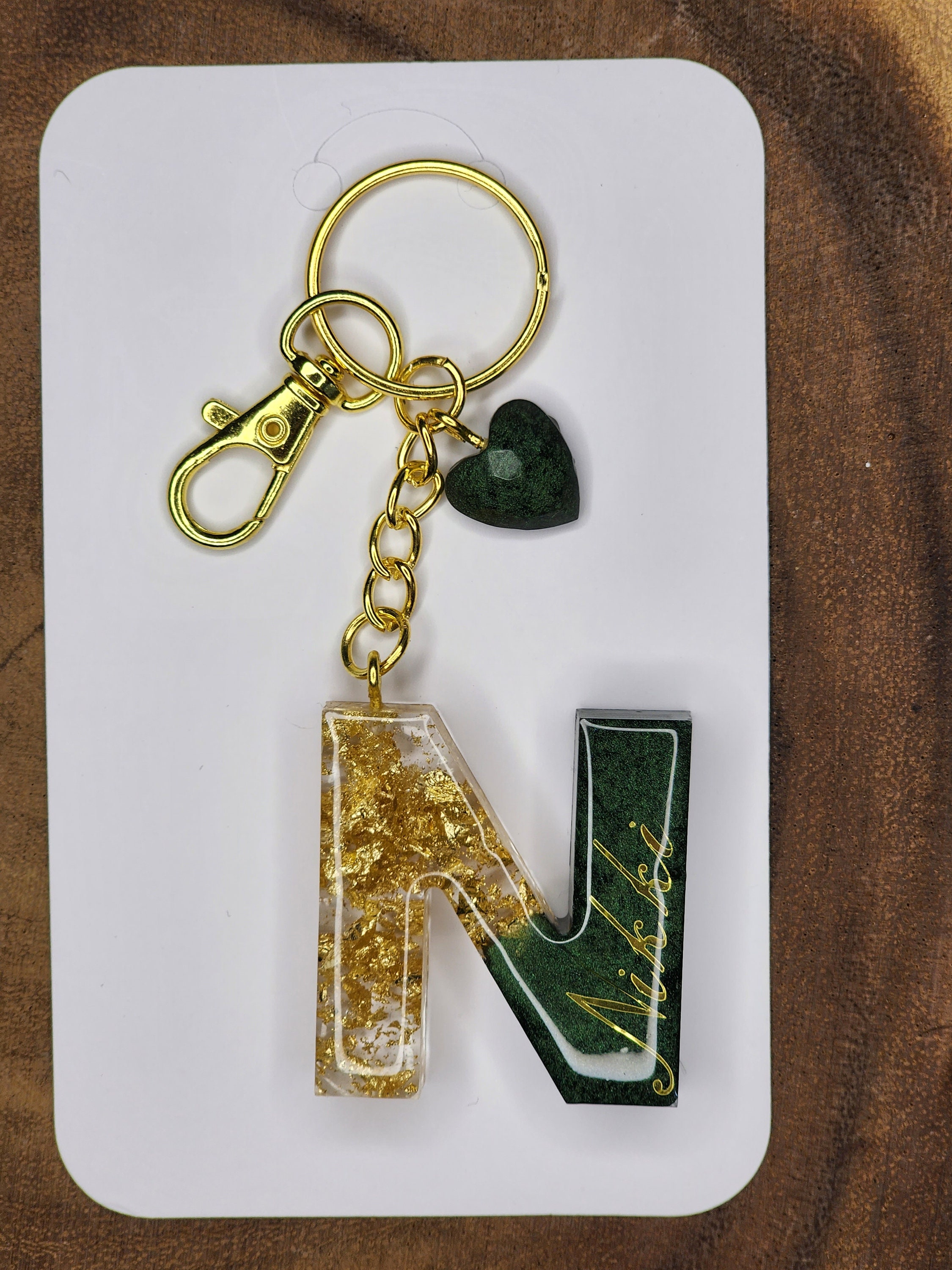 ADD Gold Crystal Personalized Initial Letter Keychain to Squeeze