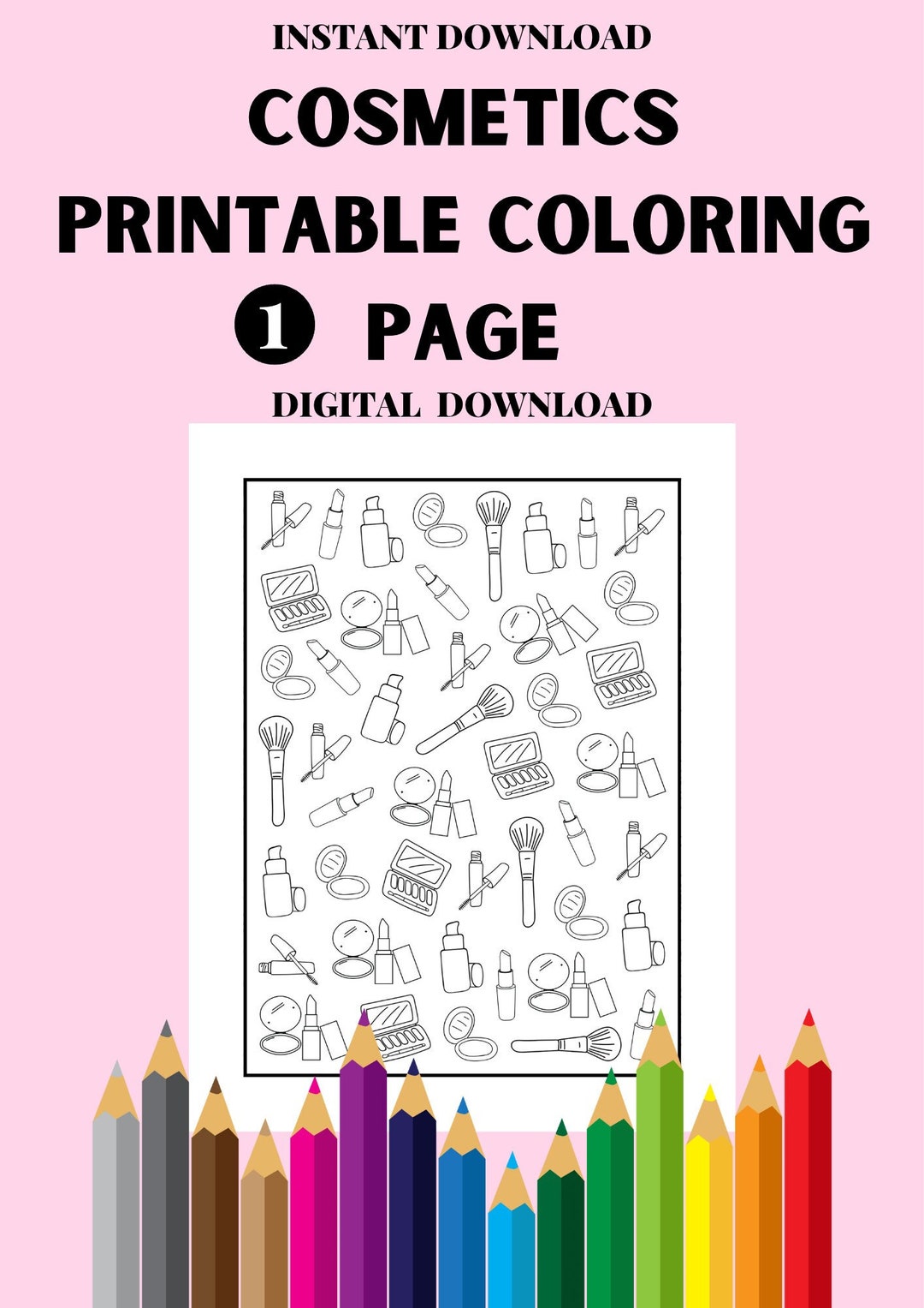 Printable Makeup Coloring Page Printable Coloring Page Adult - Etsy