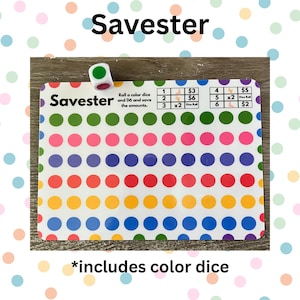 Savester / Sfida di salvataggio con dadi colorati / Tabellone di gioco laminato 5x7