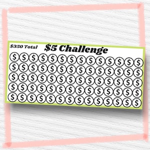 5 Dollar Savings Challenge Tracker | Digital Download