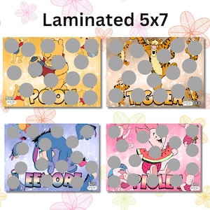 Hundred Acre Friends Laminato 5x7 Risparmio Gratta e Vinci / Set da 4 Sfide