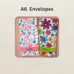 Juego de 8 sobres de efectivo A6 con purpurina personalizados / Sobres para carpetas de presupuesto / Sistema de llenado de efectivo / Presupuesto con sobres