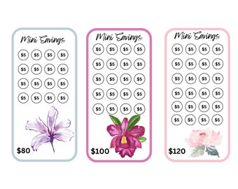 Flower Mini Savings Challenge | Digital Download