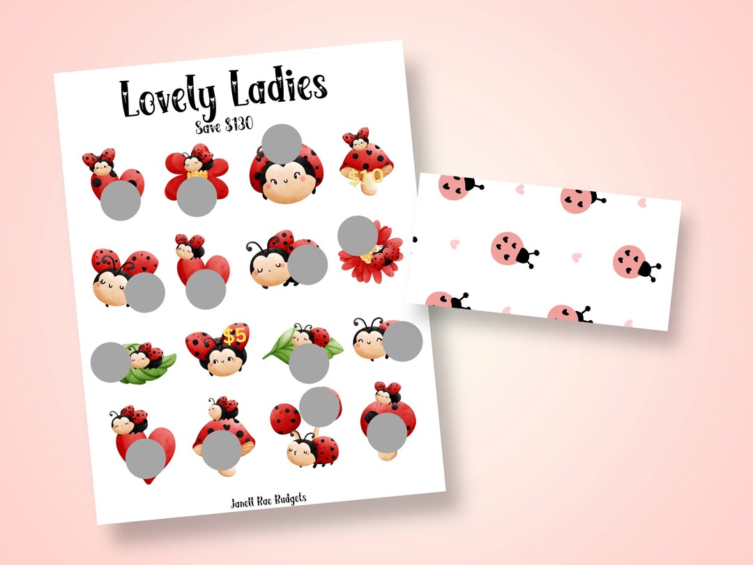 Ladybug Scratch off Challenge and Two Color in Challenges With Envelope ...