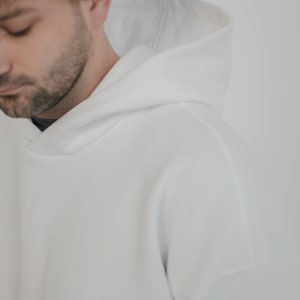 White Oversized Hoodie, One Size Hoodie, Minimalist Hoodie, Blank Sweatshirt