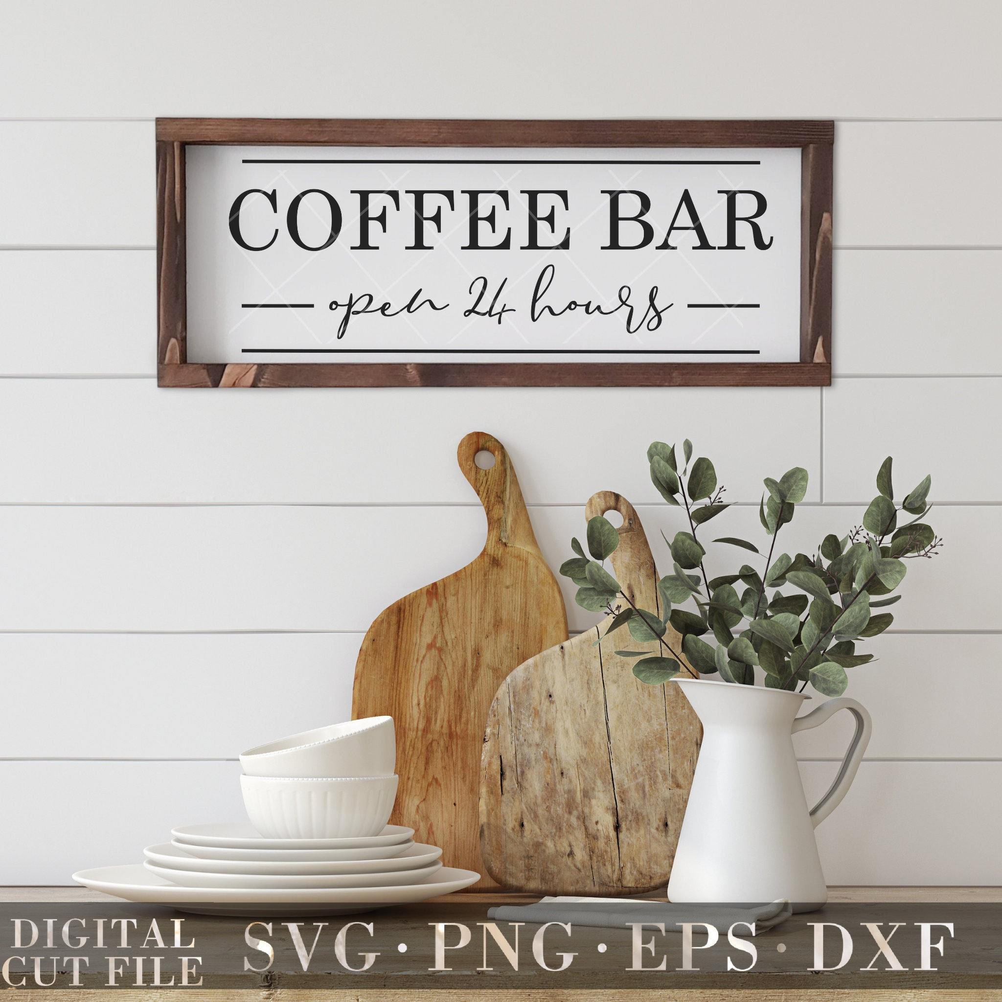 Coffee Bar Open 24 Hours SVG Coffee Bar Svgcoffee Station Etsy
