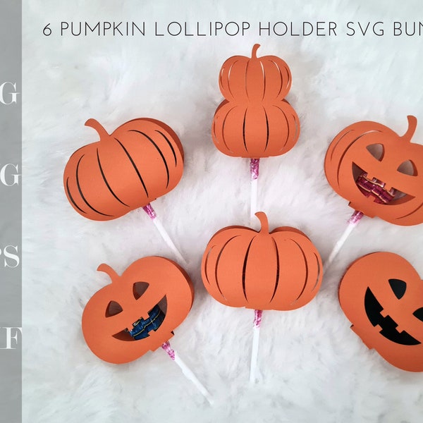 Pumpkin lollipop holder SVG Bundle-Halloween lollipop holder- Trick or treat craft or Halloween party favor Commercial use svg