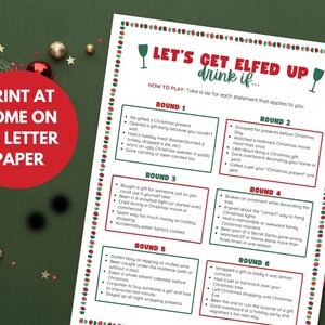 Printable Christmas Drinking Game, Drink If Game, Office Party Game ...