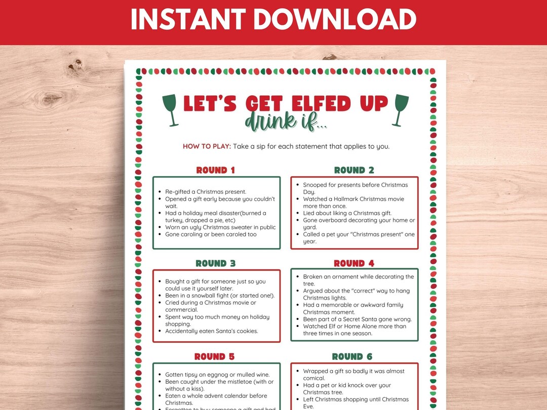 Drink If Game – Jolly Santa Claus Edition, 24 Holiday Party Cards, Fun Christmas Drinking Game For Adults - View #8