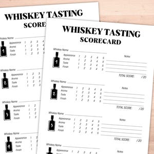 Druckbare Scorekarte für Whiskyverkostung, Scorekarte für Whiskyverkostung, Scorekarte für Whiskyverkostung - sofortiger digitaler Download