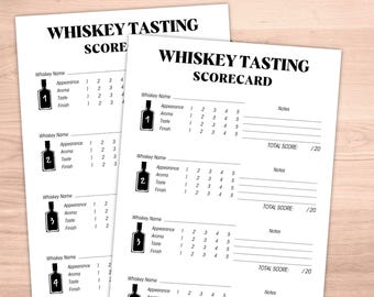 Whiskey Tasting Scorecard, Minimalist Printable (Digital Download)