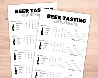 Printable Beer Tasting Notes, Beer Tasting Scorecard, Beer Tasting Sheet Instant Digital Download