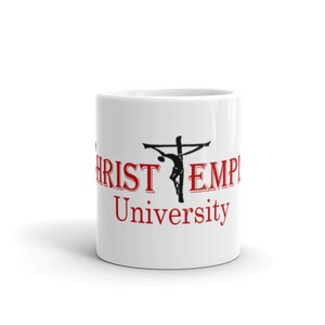 Christ Temple University White glossy mug
