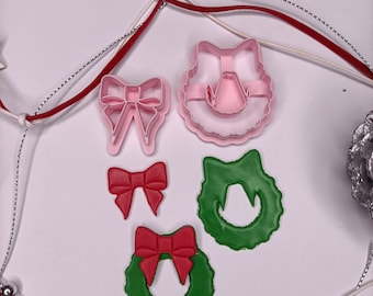 Christmas wreath clay cutter set