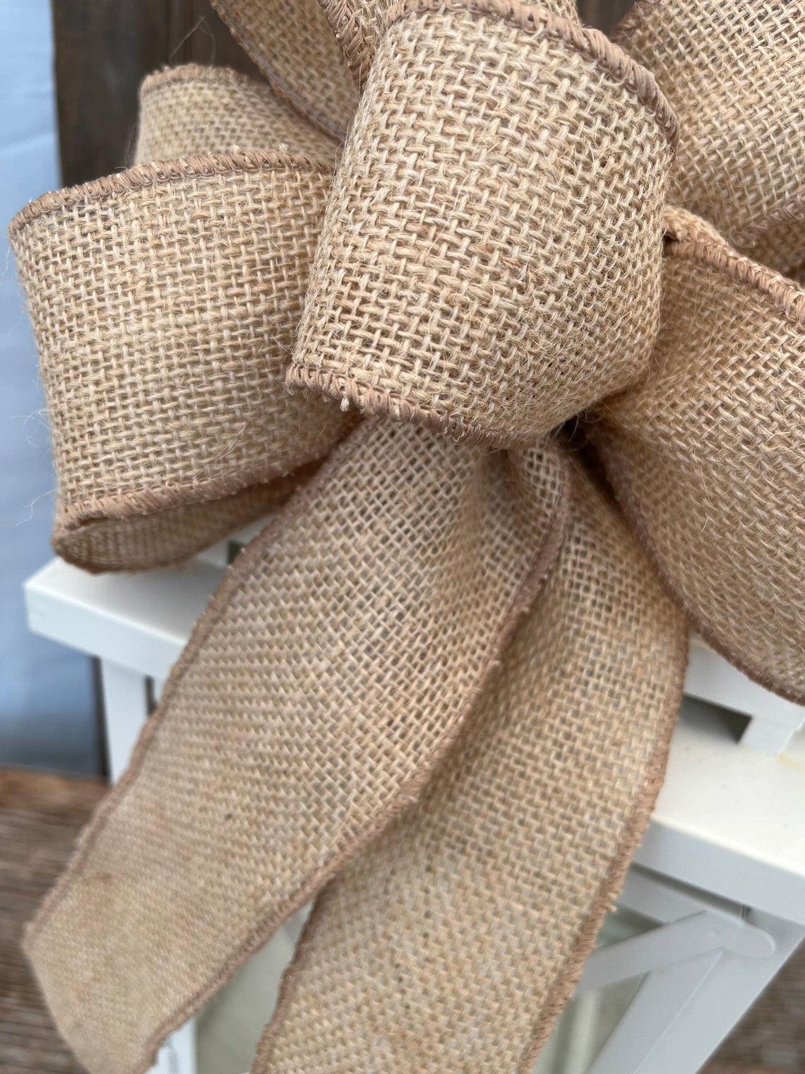 Burlap Bow Burlap Christmas Bow Natural Christmas Bow - Etsy