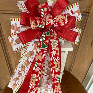 Christmas bow, gingerbread man bow, Christmas candy bow, candy cane bow, Christmas wreath bow, Christmas lantern bow