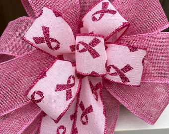 Breast cancer bow, breast cancer awareness bow, Breast cancer, October, Pink bow