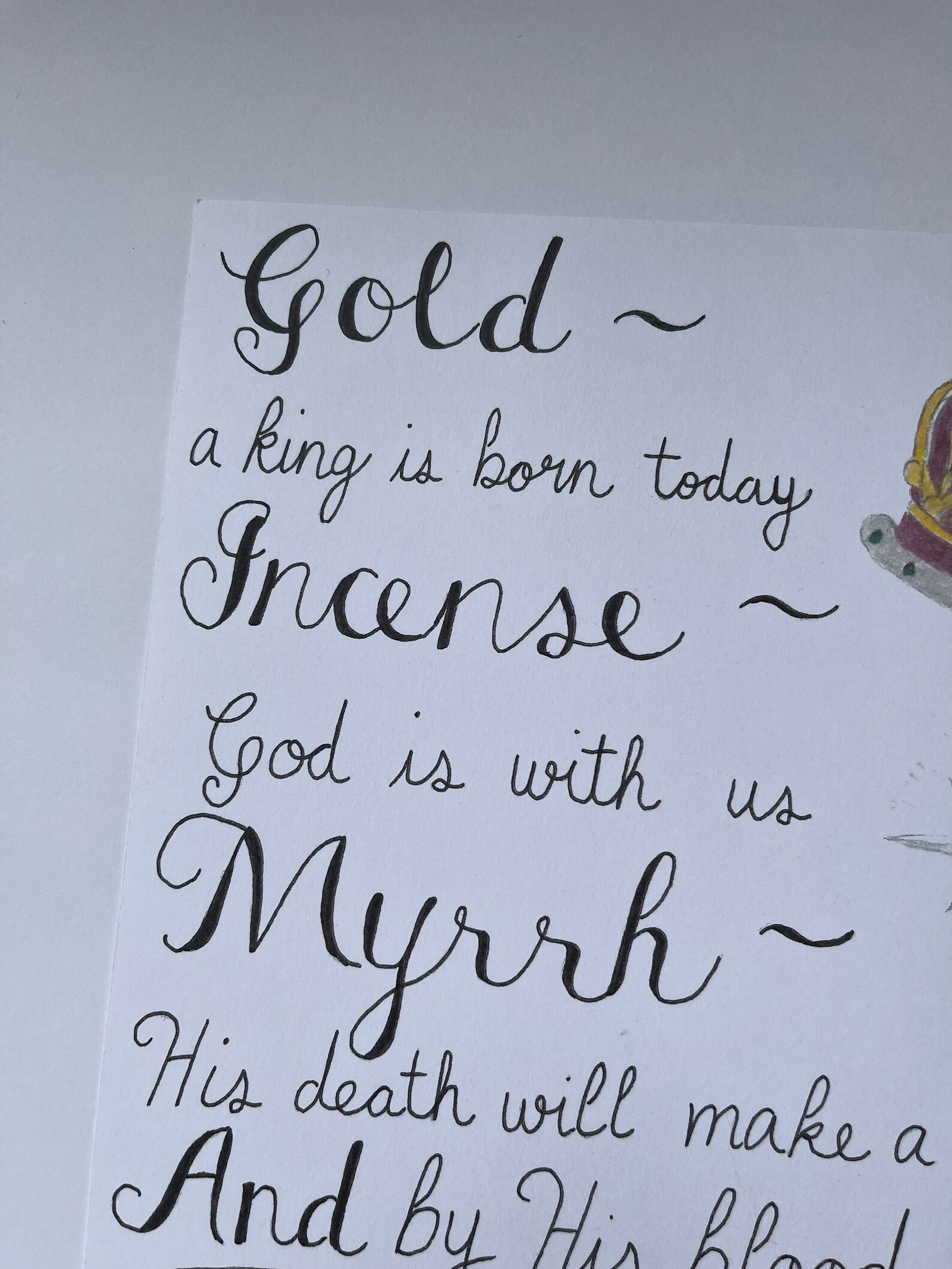 Jesus Is Born Lettering Christmas Art, Jesus is Born, Christmas Wall Decor, Gold, Frankincense ...