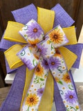 Spring wreath bow, Summer lantern bow, gerbera daisies bow, spring lantern bow