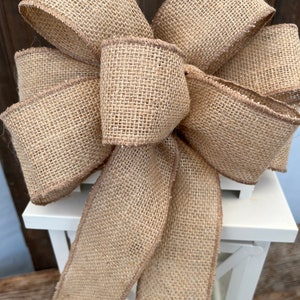 Burlap Bow Burlap Christmas Bow Natural Christmas Bow - Etsy