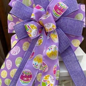 Easter bow, Easter eggs wreath bow, Easter lantern bow, Easter eggs and bunnies bow