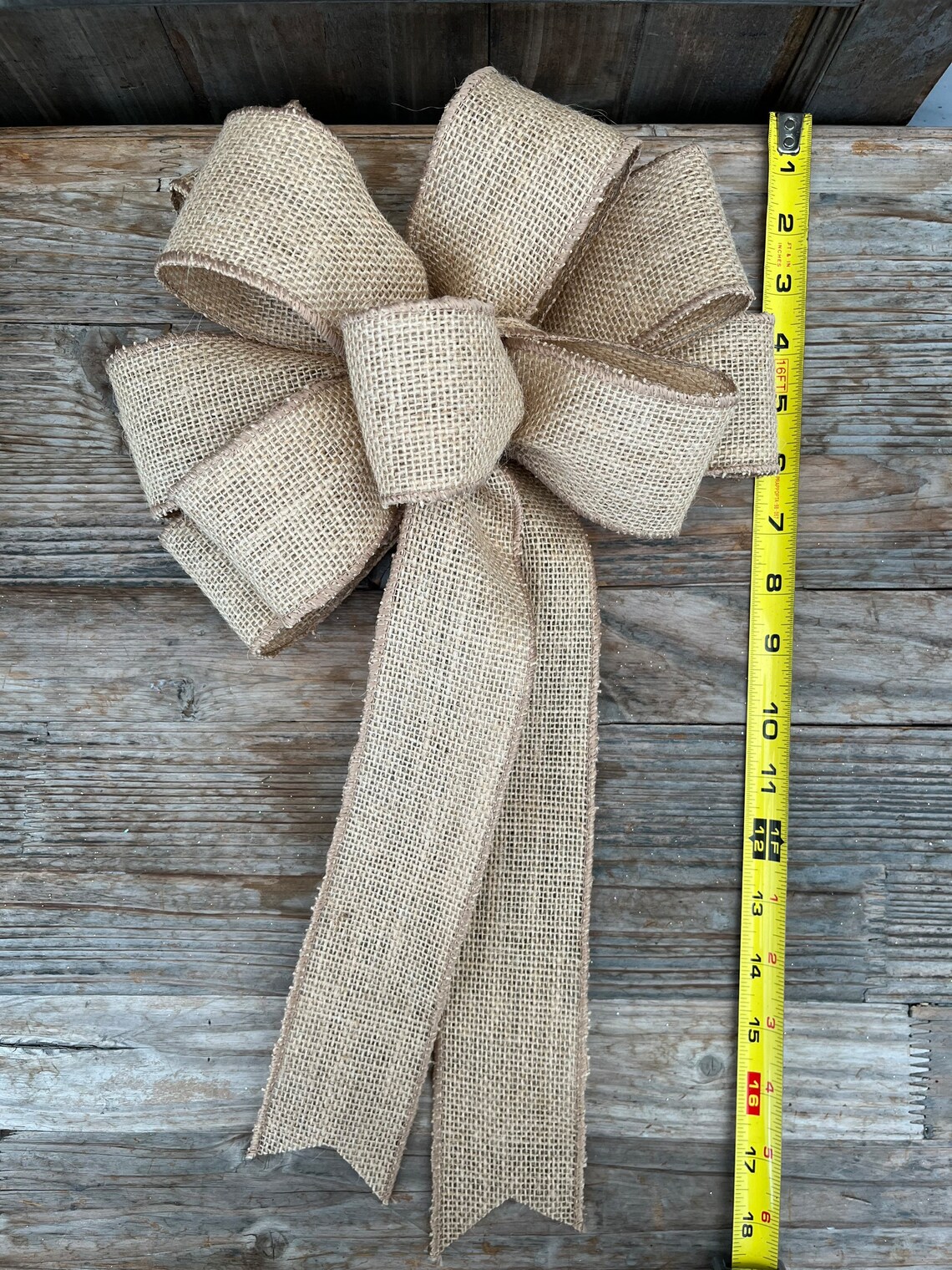 Burlap Bow Burlap Christmas Bow Natural Christmas Bow - Etsy