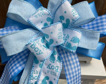 Baby boy bow,  it’s a boy bow, baby shower bow, baby boy shower bow, new baby bow