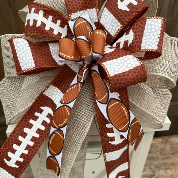 Football bow, football decoration, sports bow, football party bow, football ribbon, sports ribbon