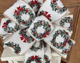 Christmas wreaths bow, Christmas bow, red, green and gold bow, Christmas wreaths ribbon,  Christmas wreath bow, Christmas lantern bow