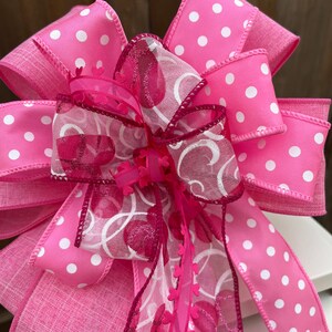 Valentine’s Day bow, Valentine’s Day wreath bow, Valentine’s day lantern bow, pink hearts bow