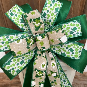 St. Patrick’s day bow, St Patrick’s day wreath bow, leprechaun ribbon bow, St. Patrick’s day lantern bow, green shamrock bow,