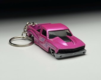 Llavero rosa vintage de camioneta Low Rider, Hot Wheels Matchbox