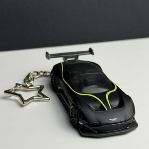 Aston Martin Vulcan Keychain, Diecast Metal, 1/64th Scale Super Car Keyring