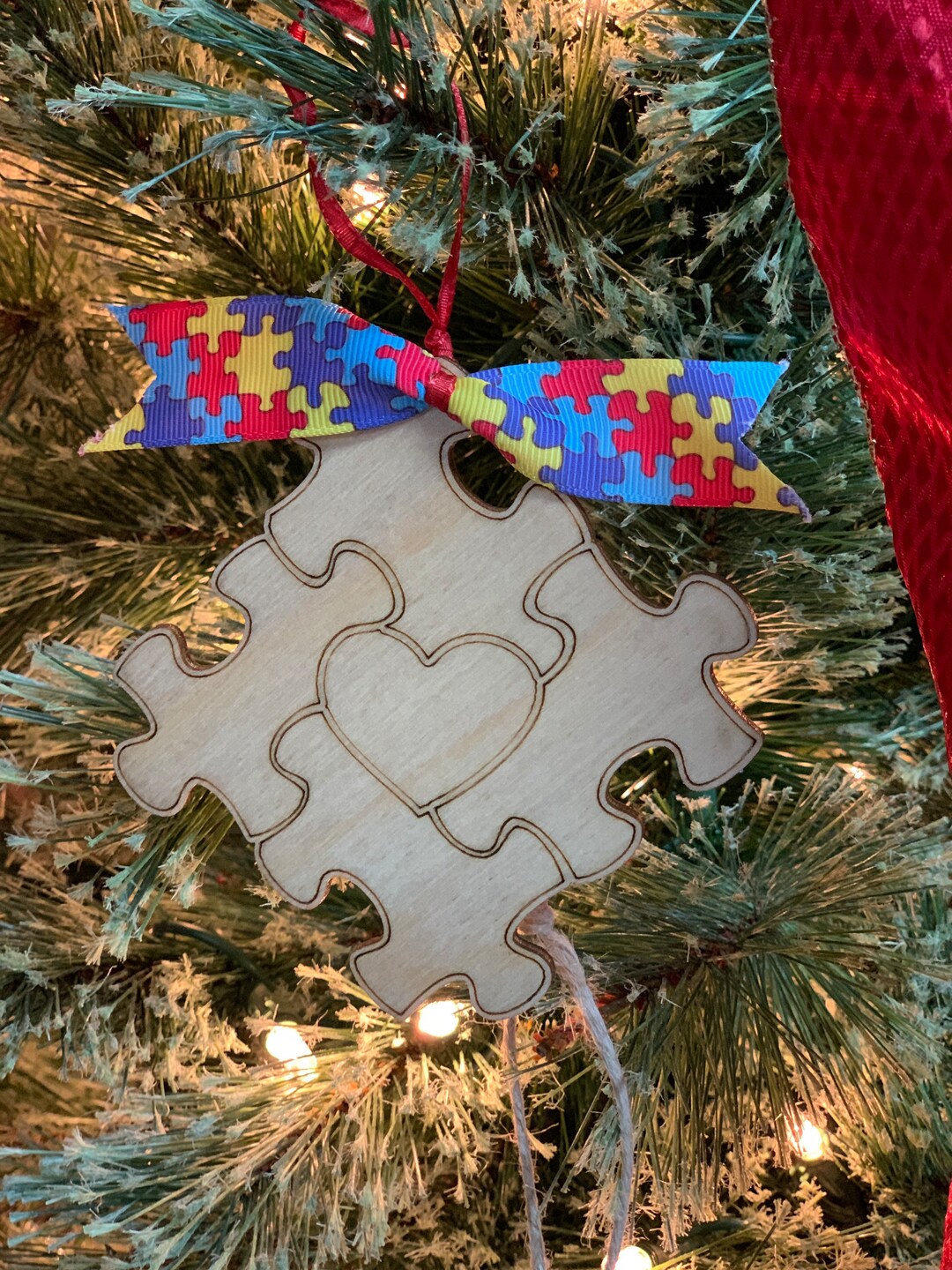 Autism Puzzle Pieces Ornament - Etsy