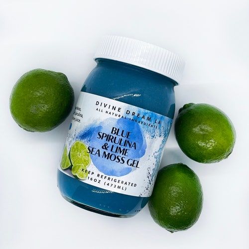 Organic Blue Spirulina & Lime Sea Moss Gel Etsy