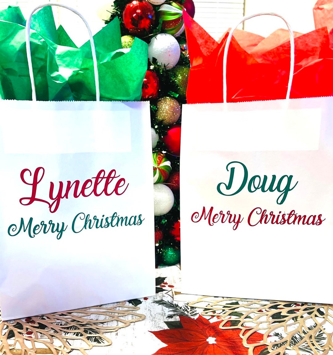 Personalized Christmas Gift Bags Medium Sized Etsy