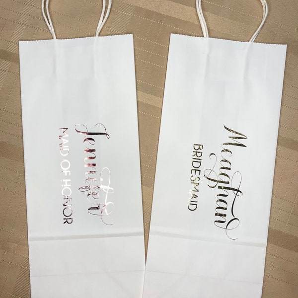 White Custom Wine Bags