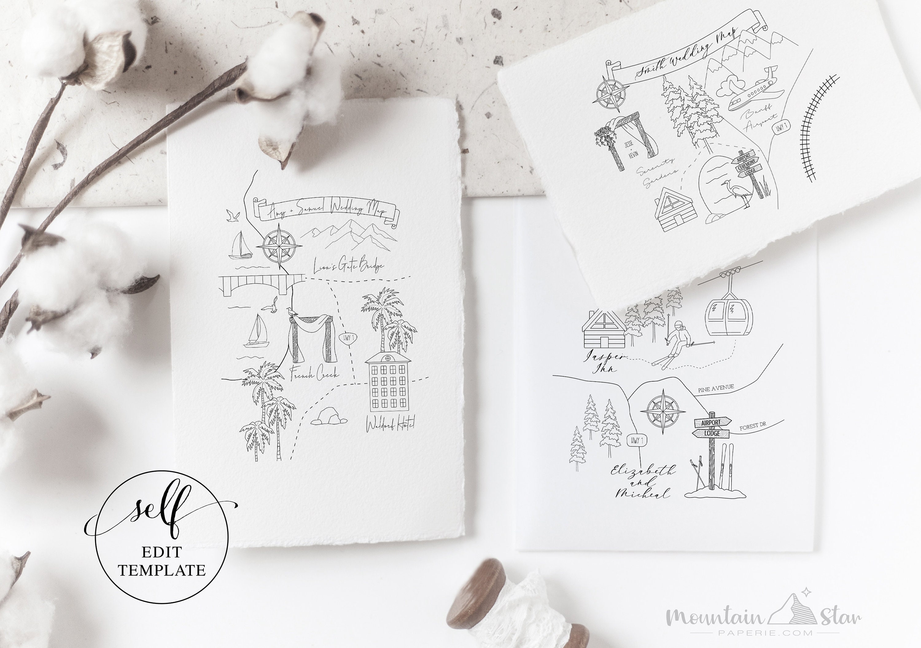 Map DIY Wedding Map Creator Template Create Your Own Map - Etsy