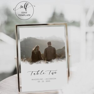 DIY Table Numbers Photo-Card, Wedding Reception Tables (4x6 and 5x7 ~ both sizes included)