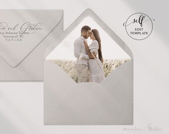 DIY ~ Envelope Liner and Address Labels Set 3 Envelope Sizes (x5 Liner shape styles)