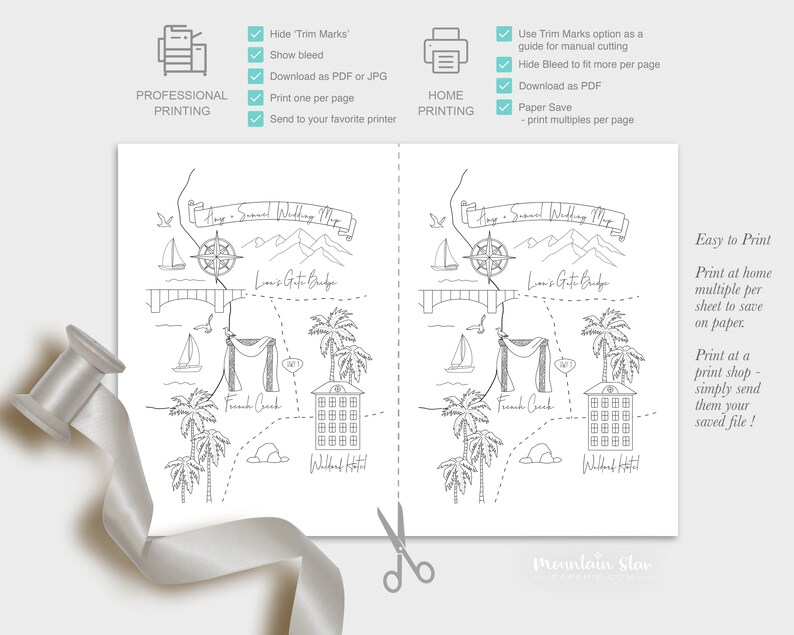 Map ~ DIY Wedding Map Creator Template - Create Your Own Map - Event ...