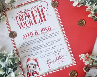 Personalised Elf Arrival Letter, Elf Letter, Elf Hello Christmas Letter, Official Letter from The North Pole, Real Wax Stamp, Santa Letter