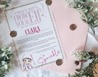 Personalised Elf Hello Christmas Letter, Elf Arrival Letter, Elf Letter, Official Letter from The North Pole, Real Wax Stamp, Santa Letter