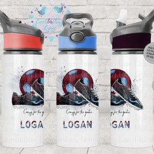 Personalised football water bottle, children&#39;s custom sports drinks bottle, birthday Christmas gifts for boys girls, back to school