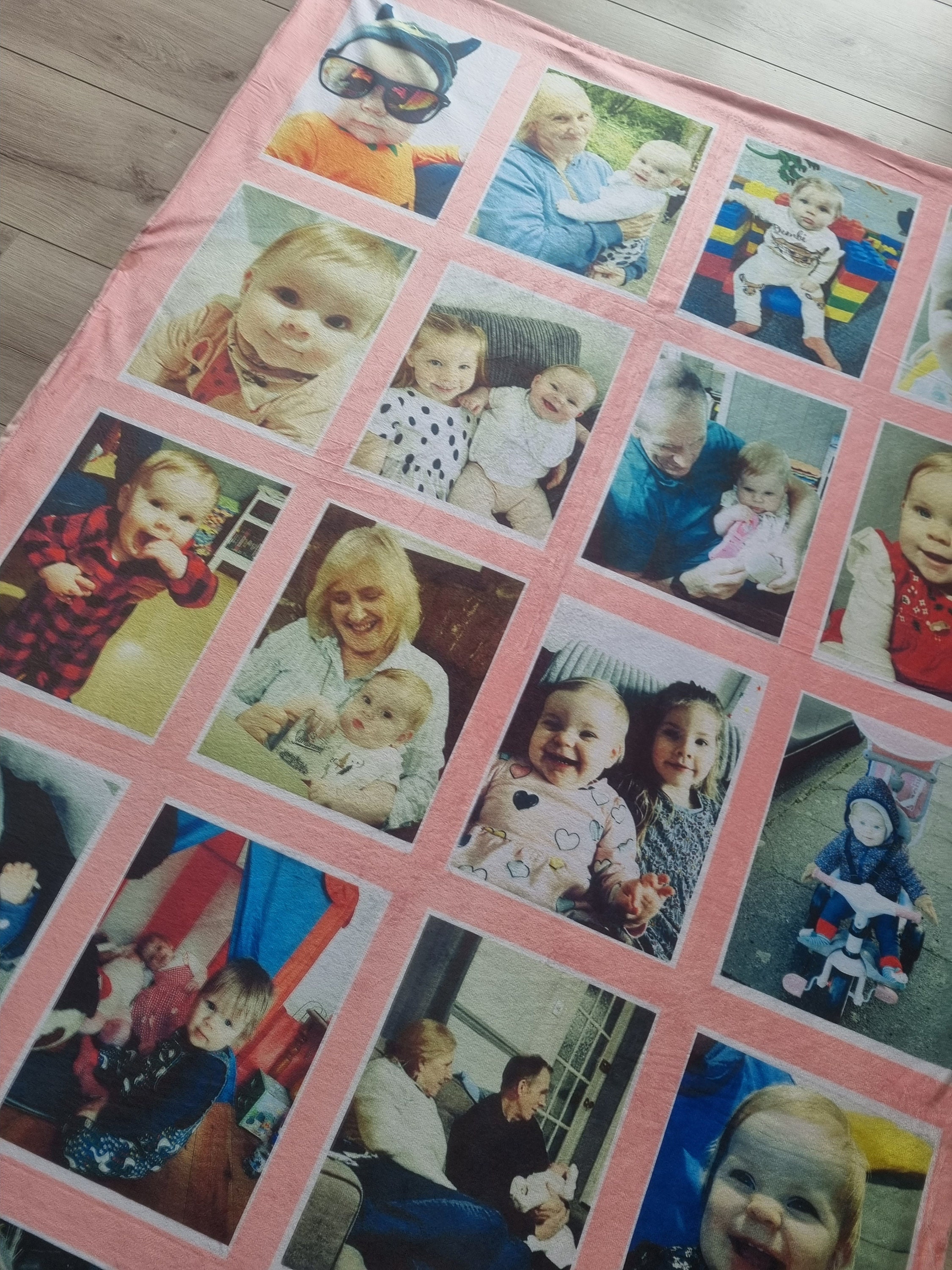 Pink Large Blanket With Photographs Personalised Photo Gift Etsy UK